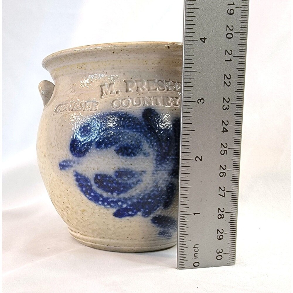 Salt Glaze Pitcher Genesee Country Museum Mark Presher Master Potter Handpainted - Picture 9 of 12